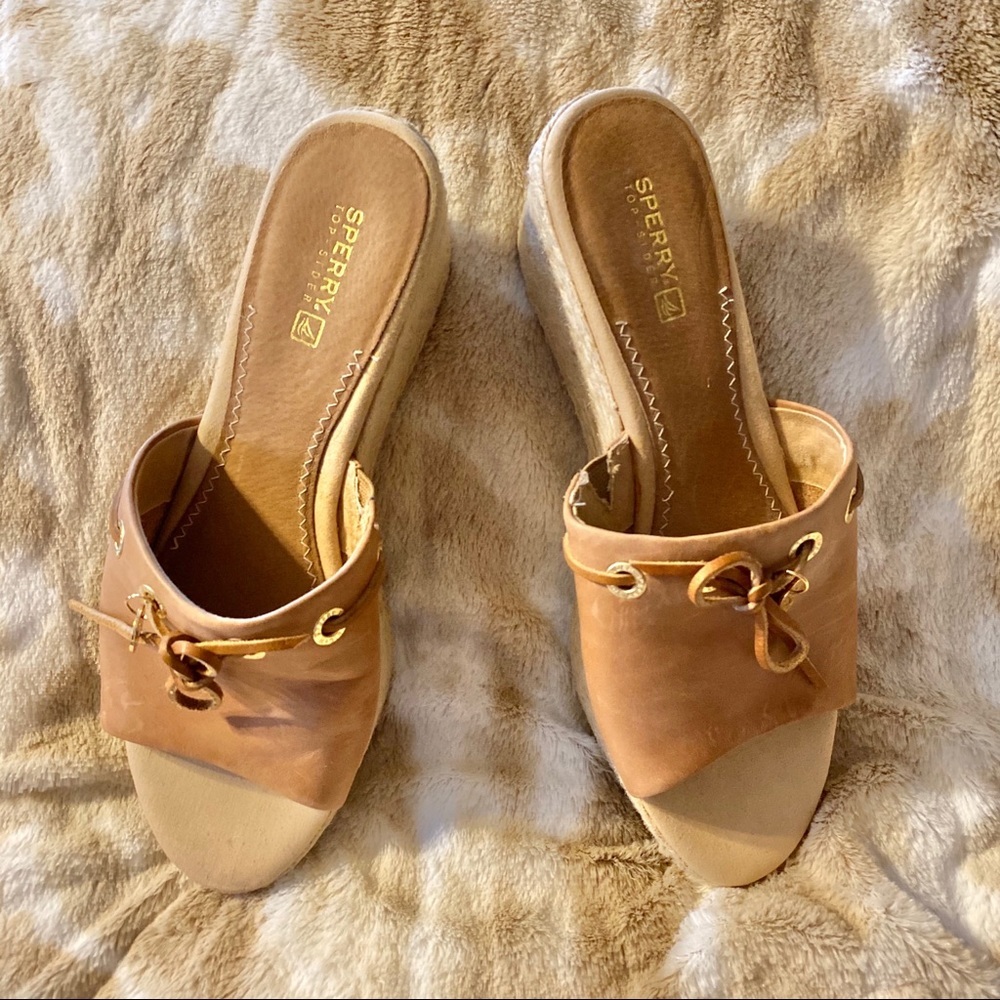 Sperry Top Sider Tan Wedge Espadrille